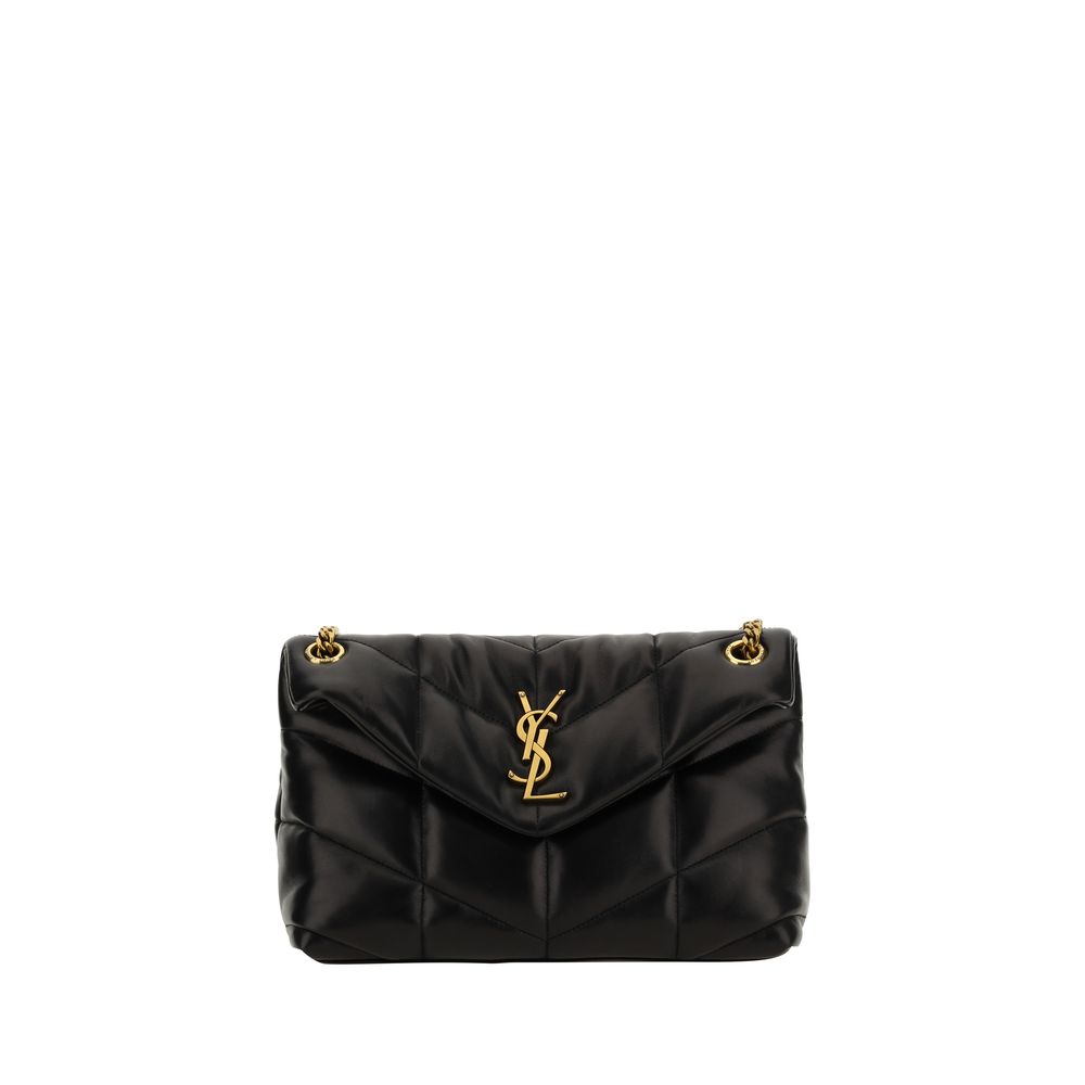 Bolso de hombro Saint Laurent negro de piel de cordero Ovis Aries Aries
