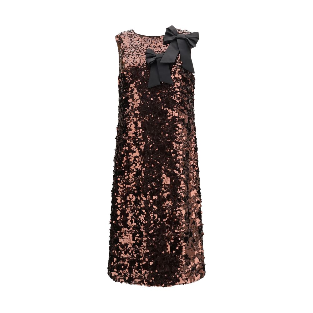 Ganni Brown Recycled Polyester Cocktail Dress