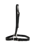 Cinturón Dolce & Gabbana negro de piel con doble correa y hebilla plateada