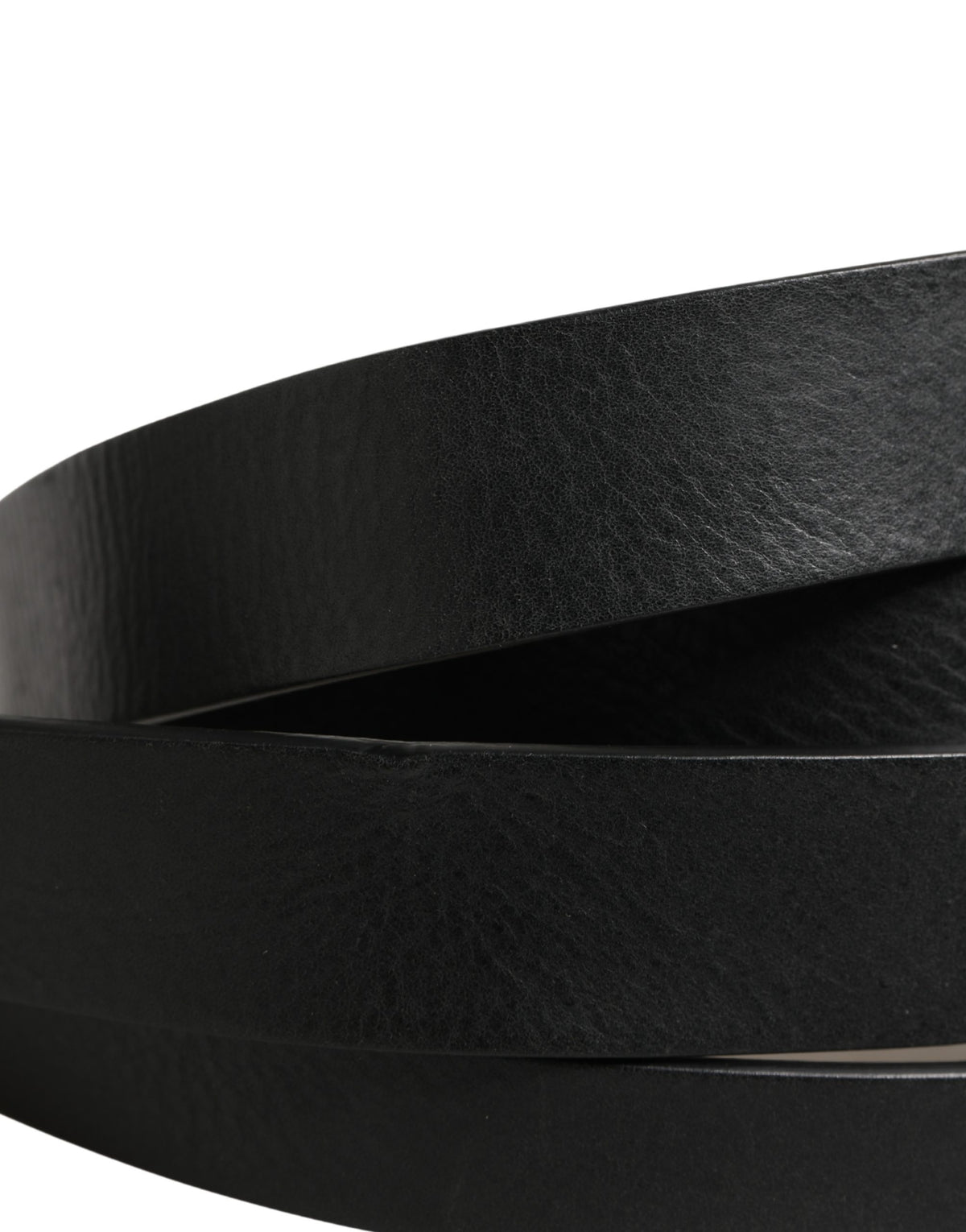 Dolce & Gabbana Black Double Strap Leather Silver Buckle Belt