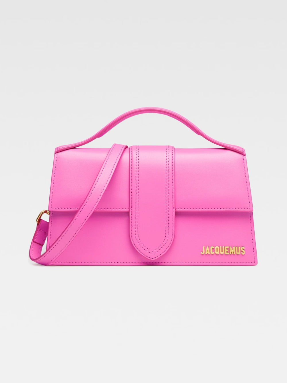 Bolso Jacquemus Le Grand Bambino de Cuero Rosa Neón
