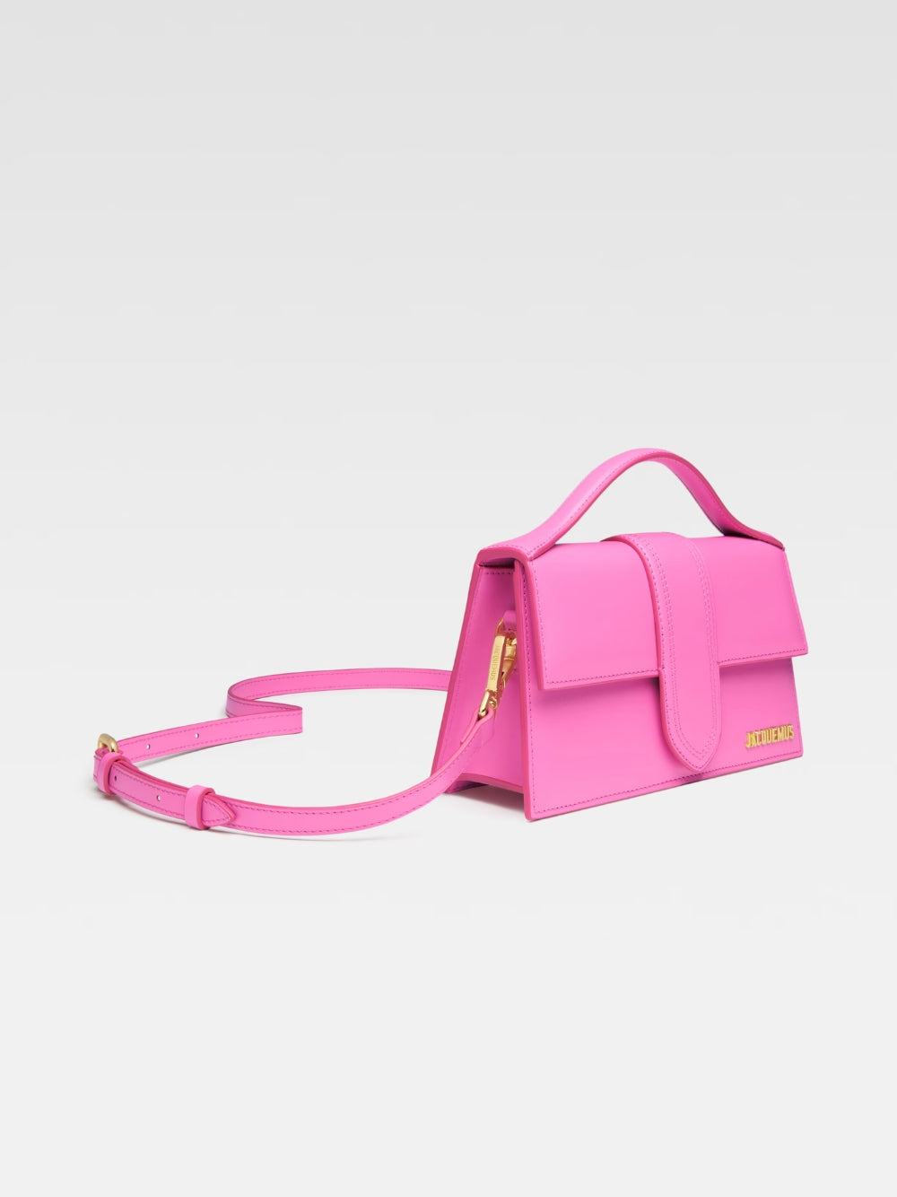 Bolso Jacquemus Le Grand Bambino de Cuero Rosa Neón