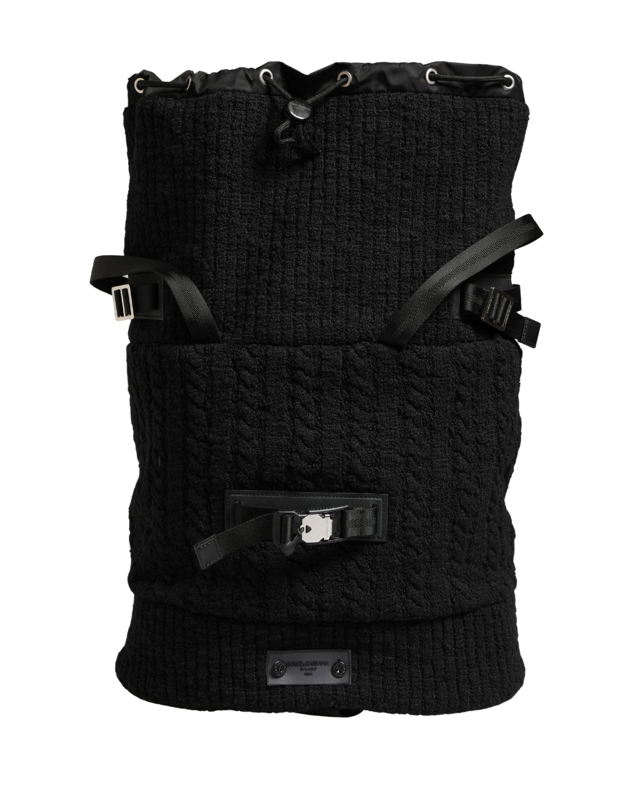 Dolce & Gabbana Bolso de Viaje Tipo Mochila con Cordón de Lana Tricot Negro
