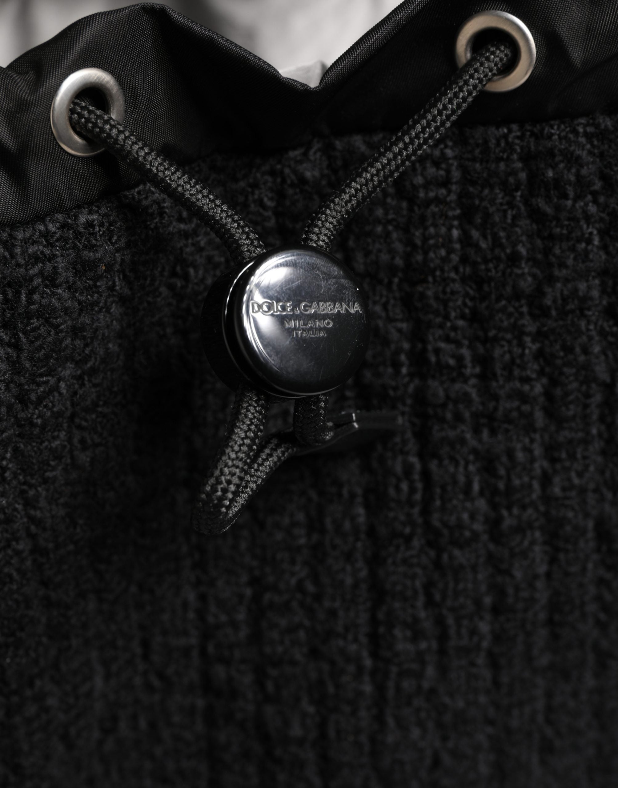 Dolce & Gabbana Bolso de Viaje Tipo Mochila con Cordón de Lana Tricot Negro
