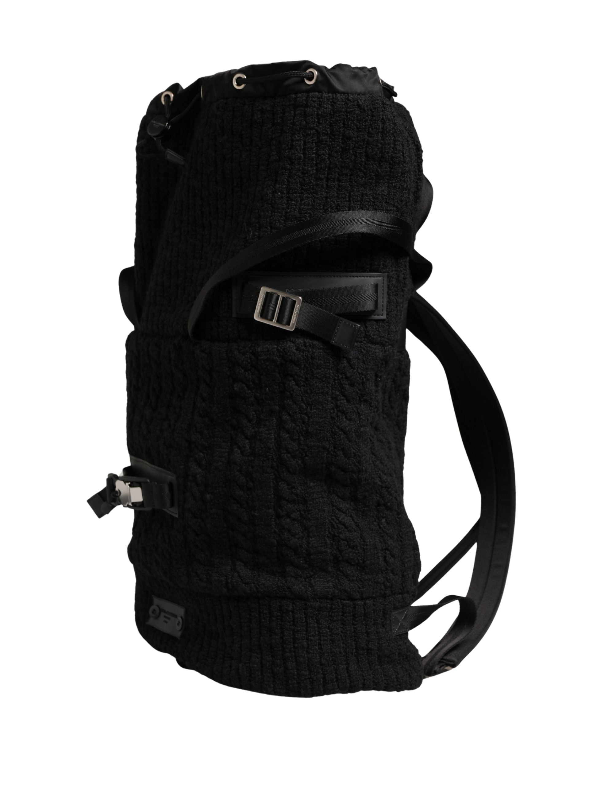 Dolce & Gabbana Bolso de Viaje Tipo Mochila con Cordón de Lana Tricot Negro
