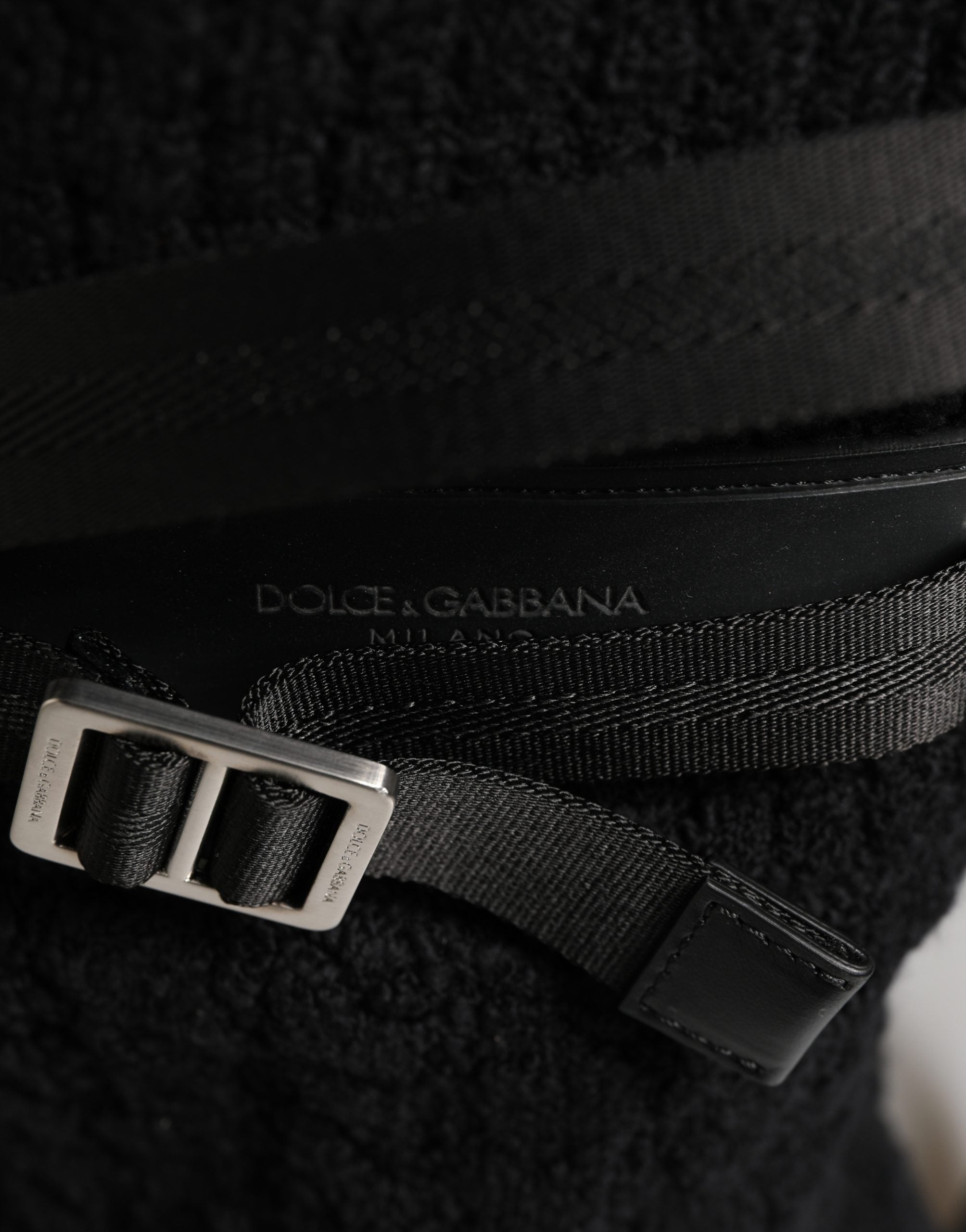 Dolce & Gabbana Bolso de Viaje Tipo Mochila con Cordón de Lana Tricot Negro