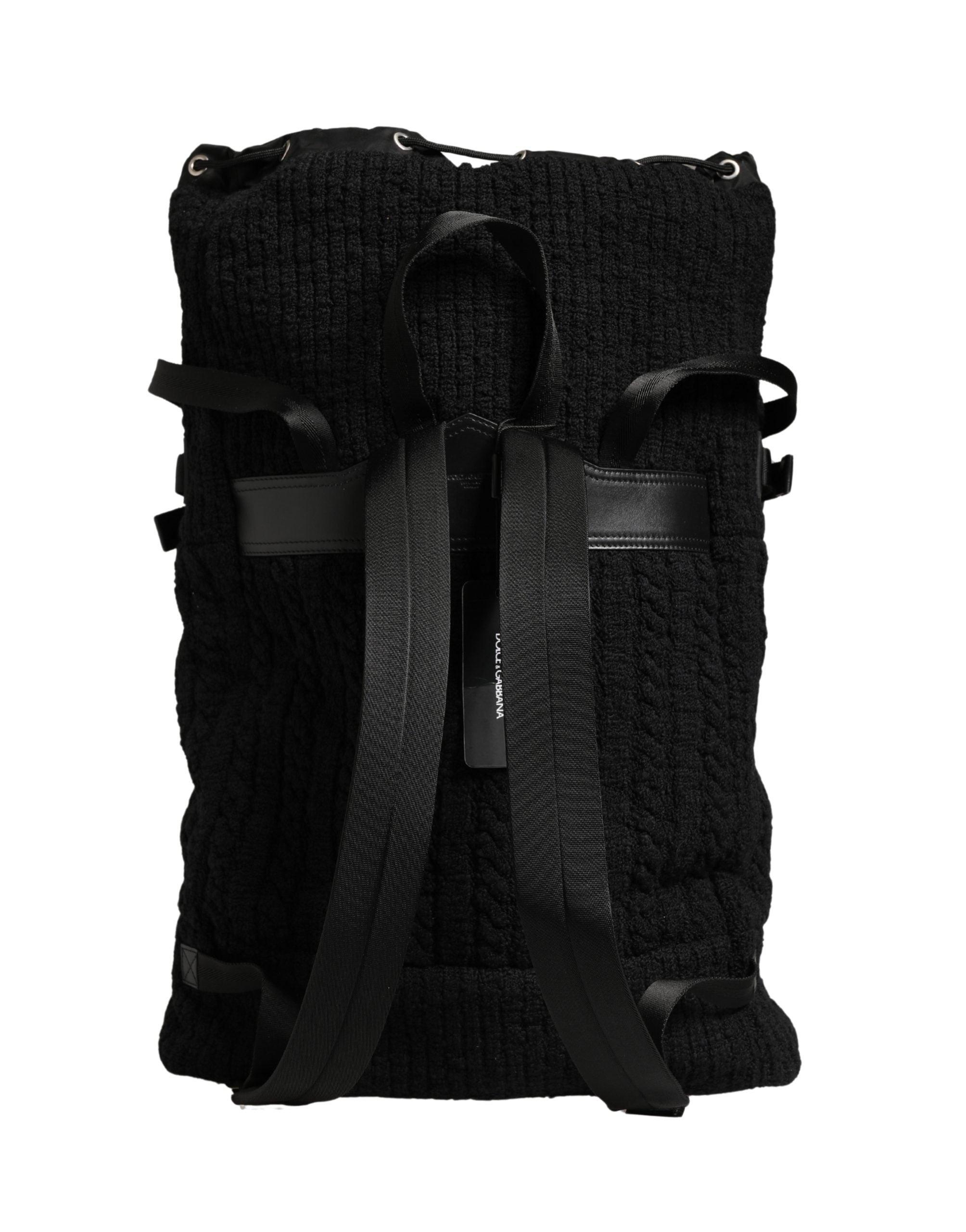 Dolce & Gabbana Bolso de Viaje Tipo Mochila con Cordón de Lana Tricot Negro