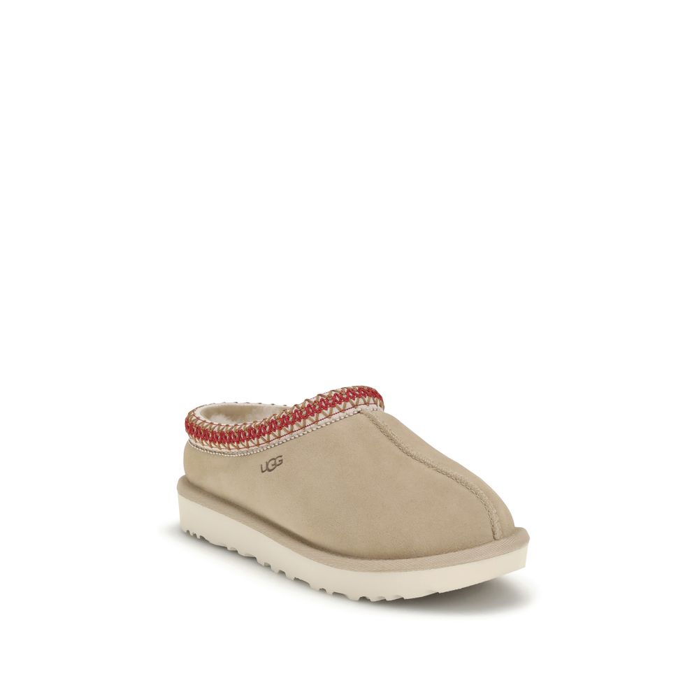 UGG Beige Calf Leather Bos Taurus Mules