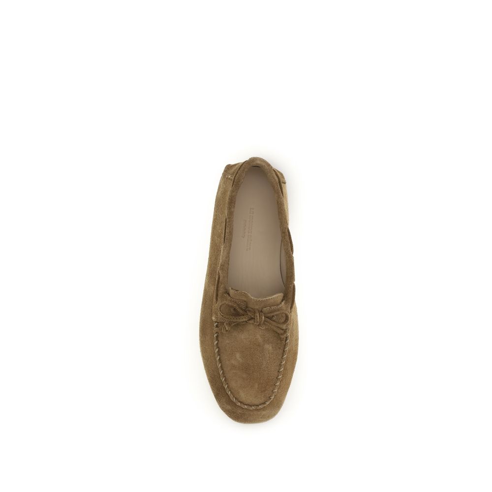 Le Monde Béryl Beige Calf Leather Bos Taurus Slip-On Loafers