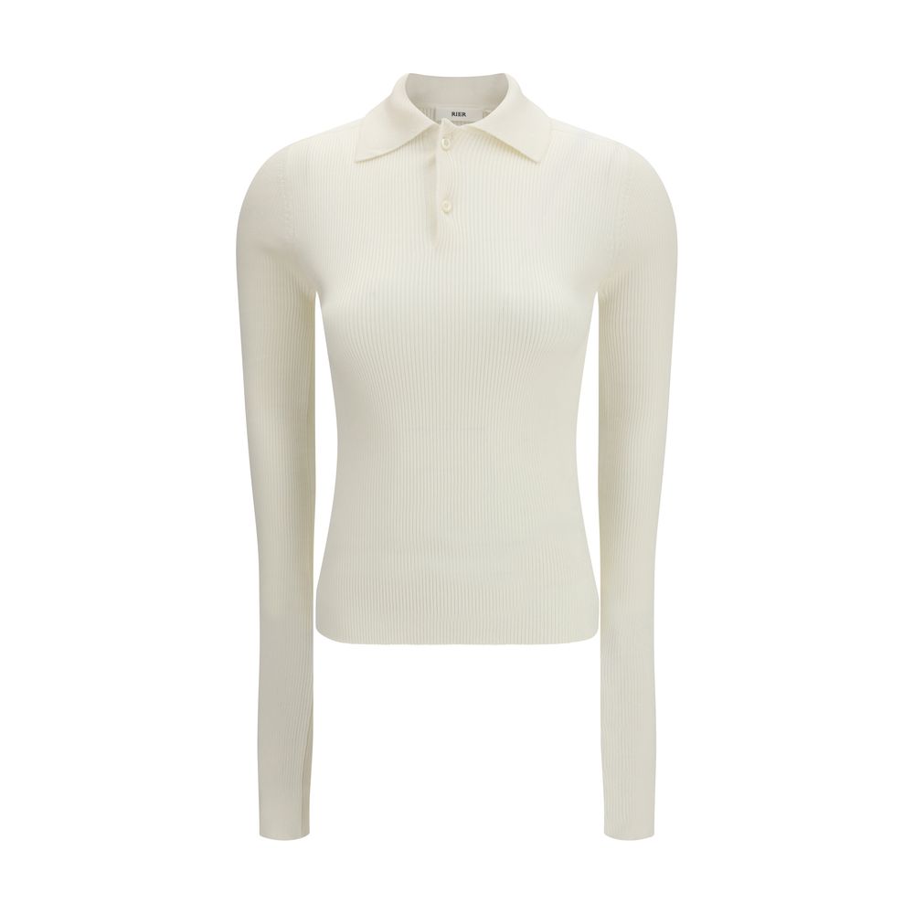 Camisa polo de seda blanca RIER