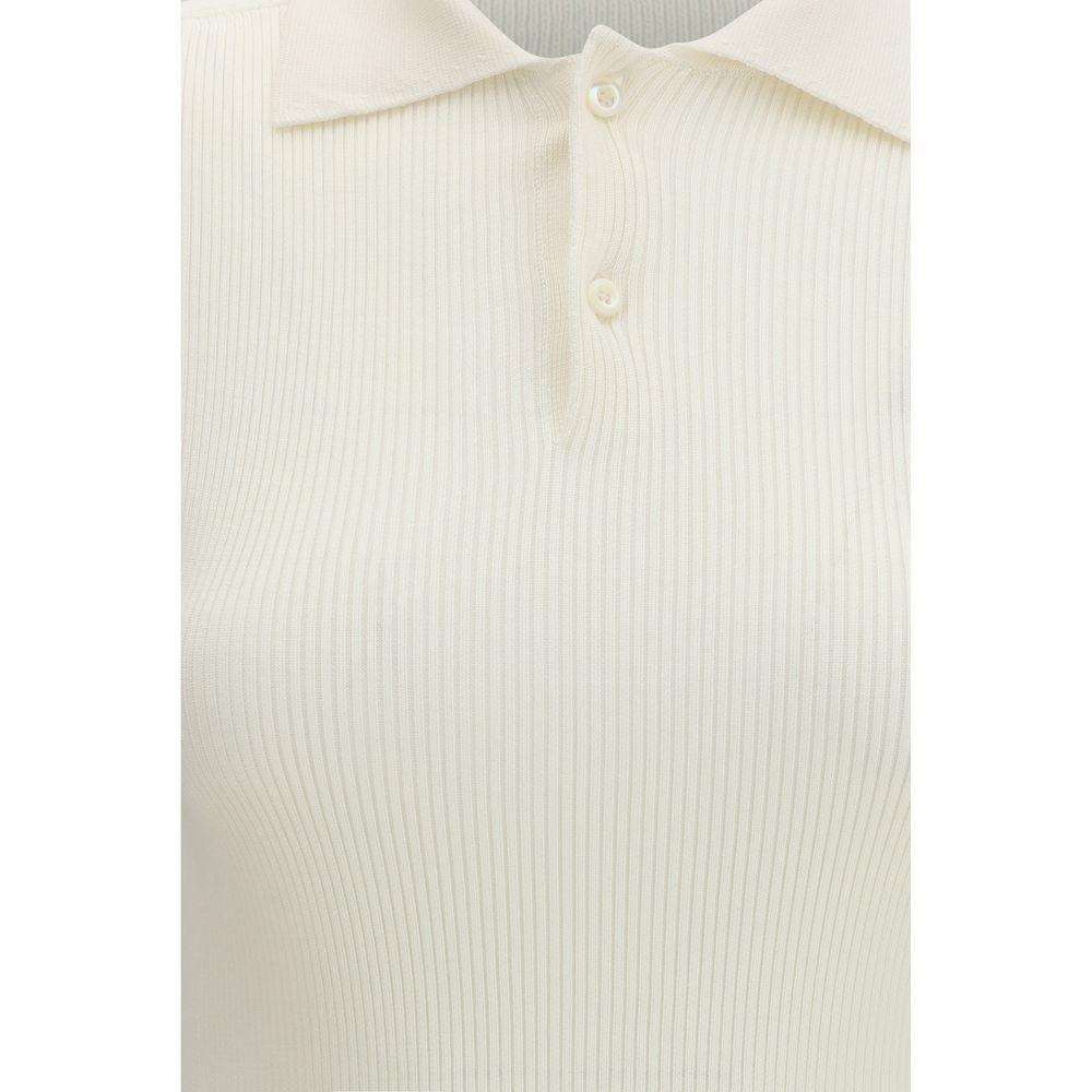 Camisa polo de seda blanca RIER
