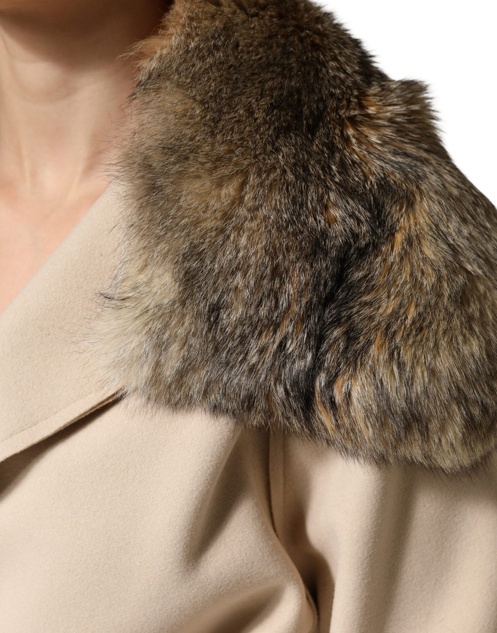 Fular de cuello envolvente de hombro de piel marrón de Dolce & Gabbana