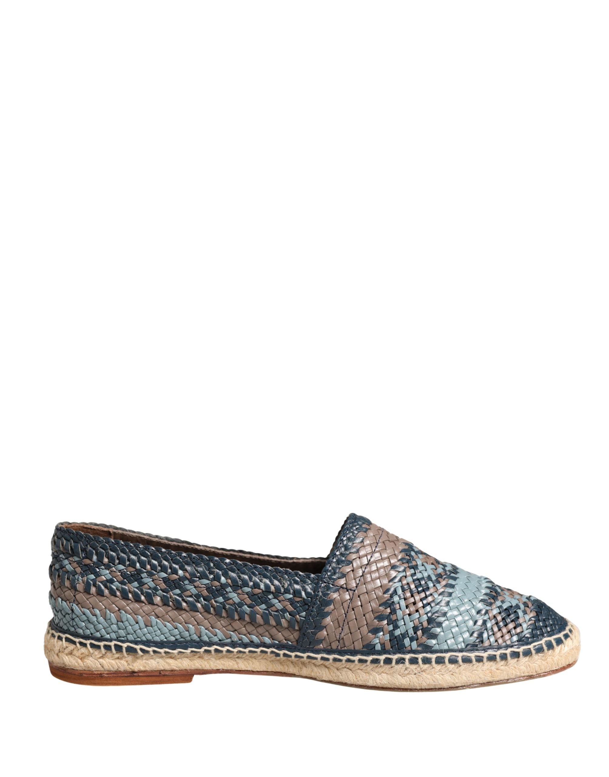 Dolce & Gabbana Blue Gray Slip On Buffalo Espadrille Shoes