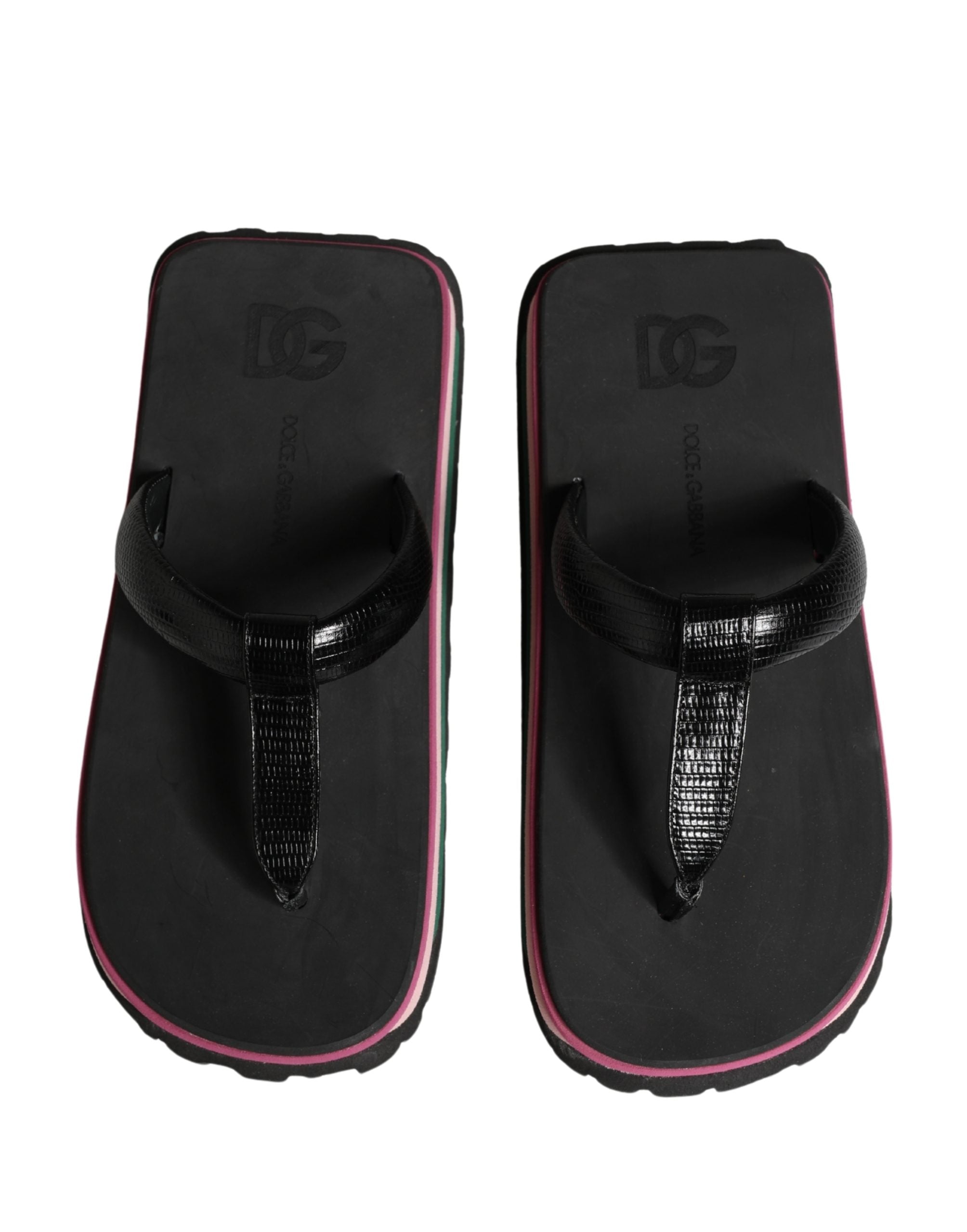 Dolce & Gabbana Multicolor Rubber Chunky Flip Flop Shoes