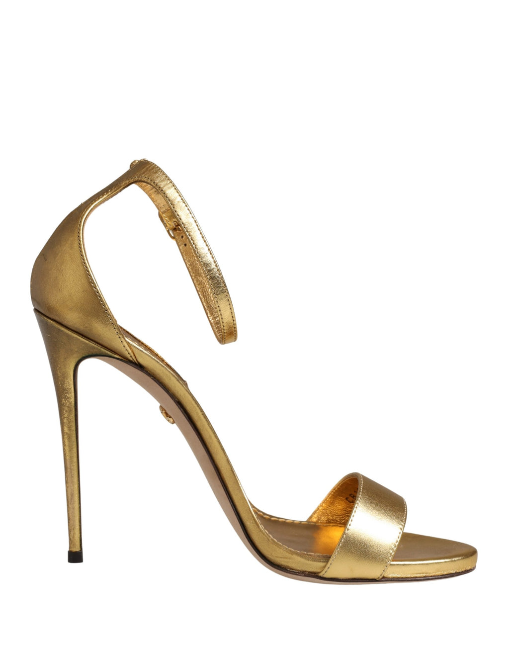Sandalias de tacón alto Keira de piel dorada Dolce & Gabbana