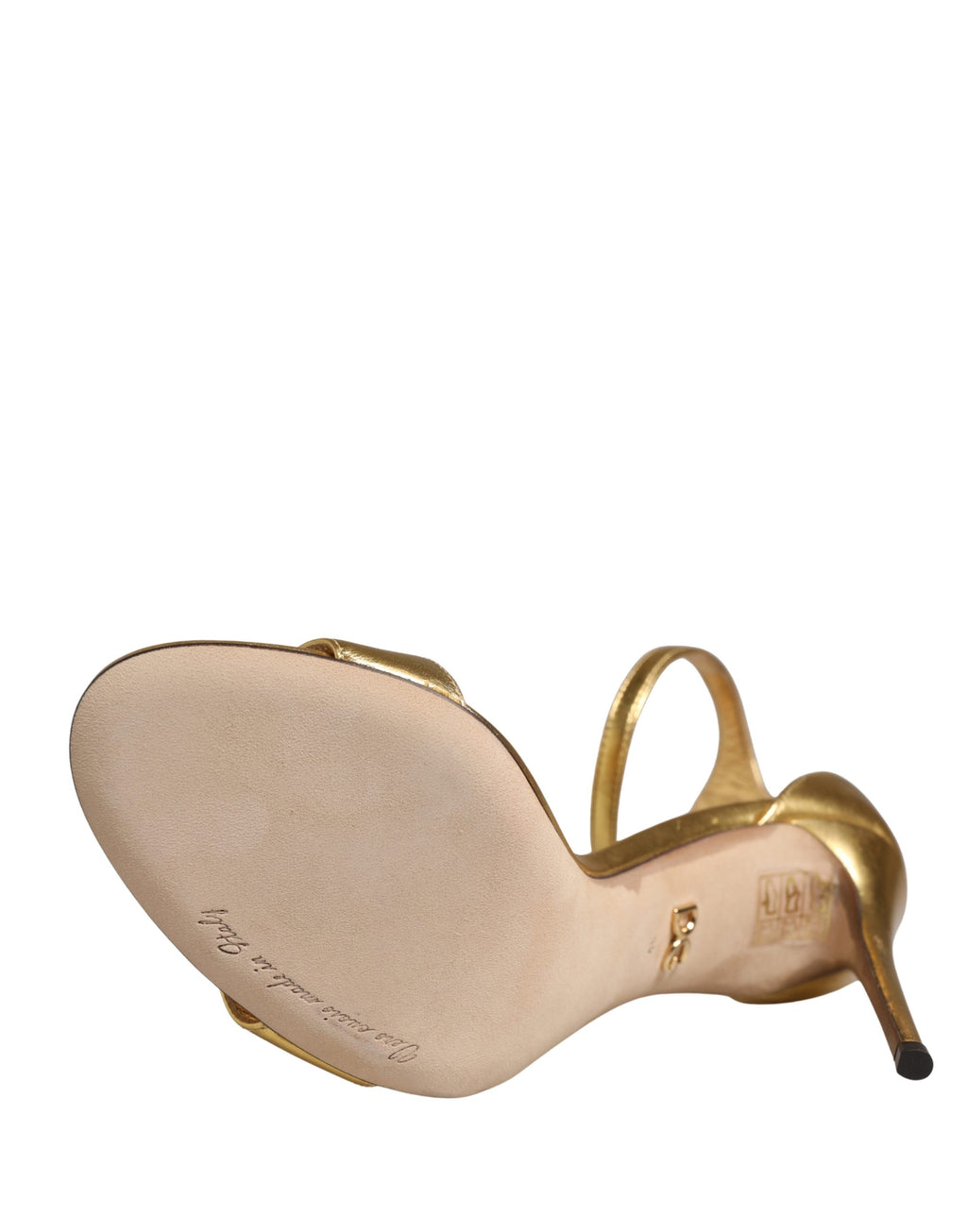 Sandalias de tacón alto Keira de piel dorada Dolce & Gabbana