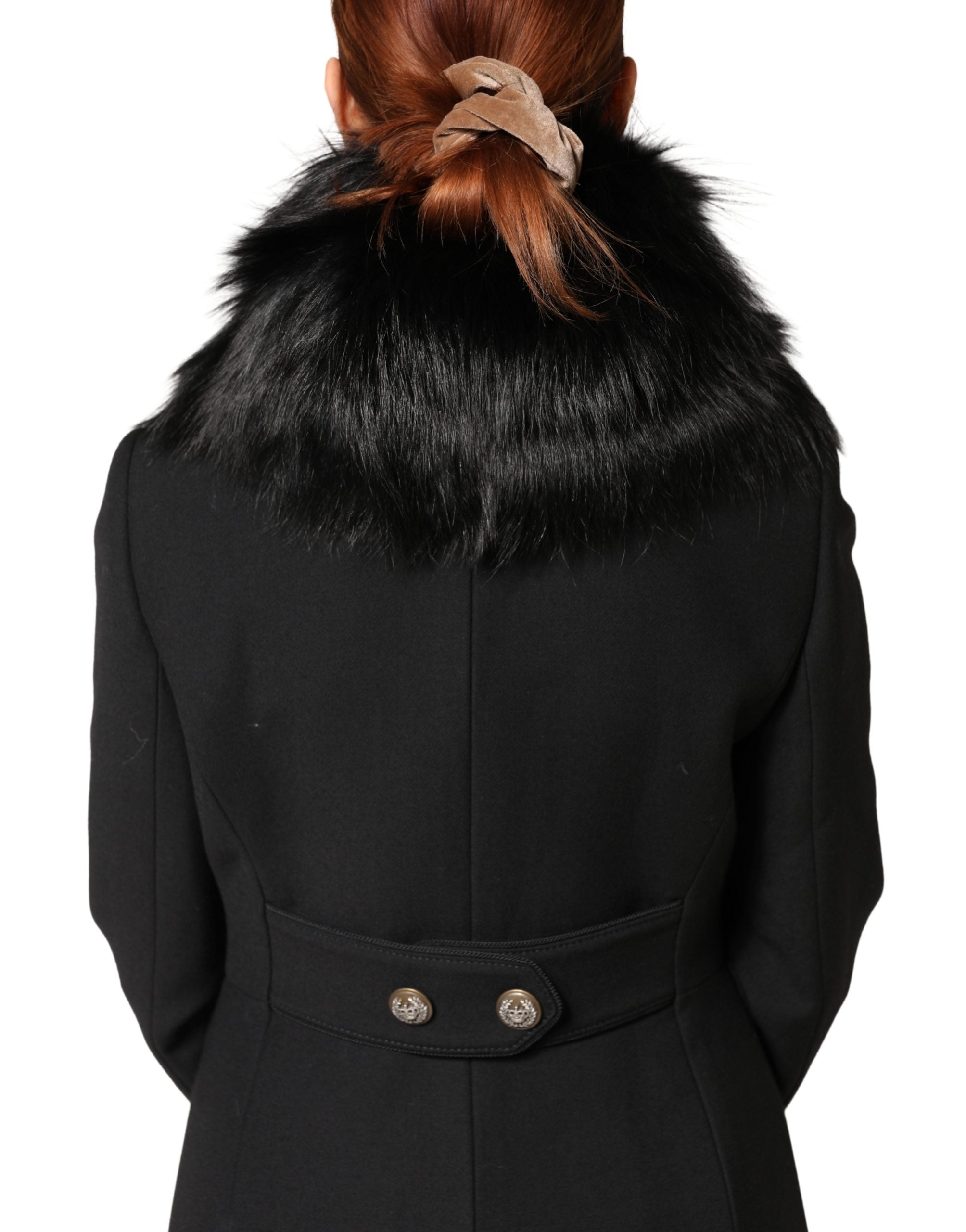 Fular-chal de hombro de piel negro de Dolce & Gabbana