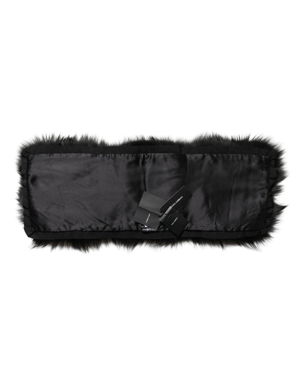 Fular-chal de hombro de piel negro de Dolce & Gabbana