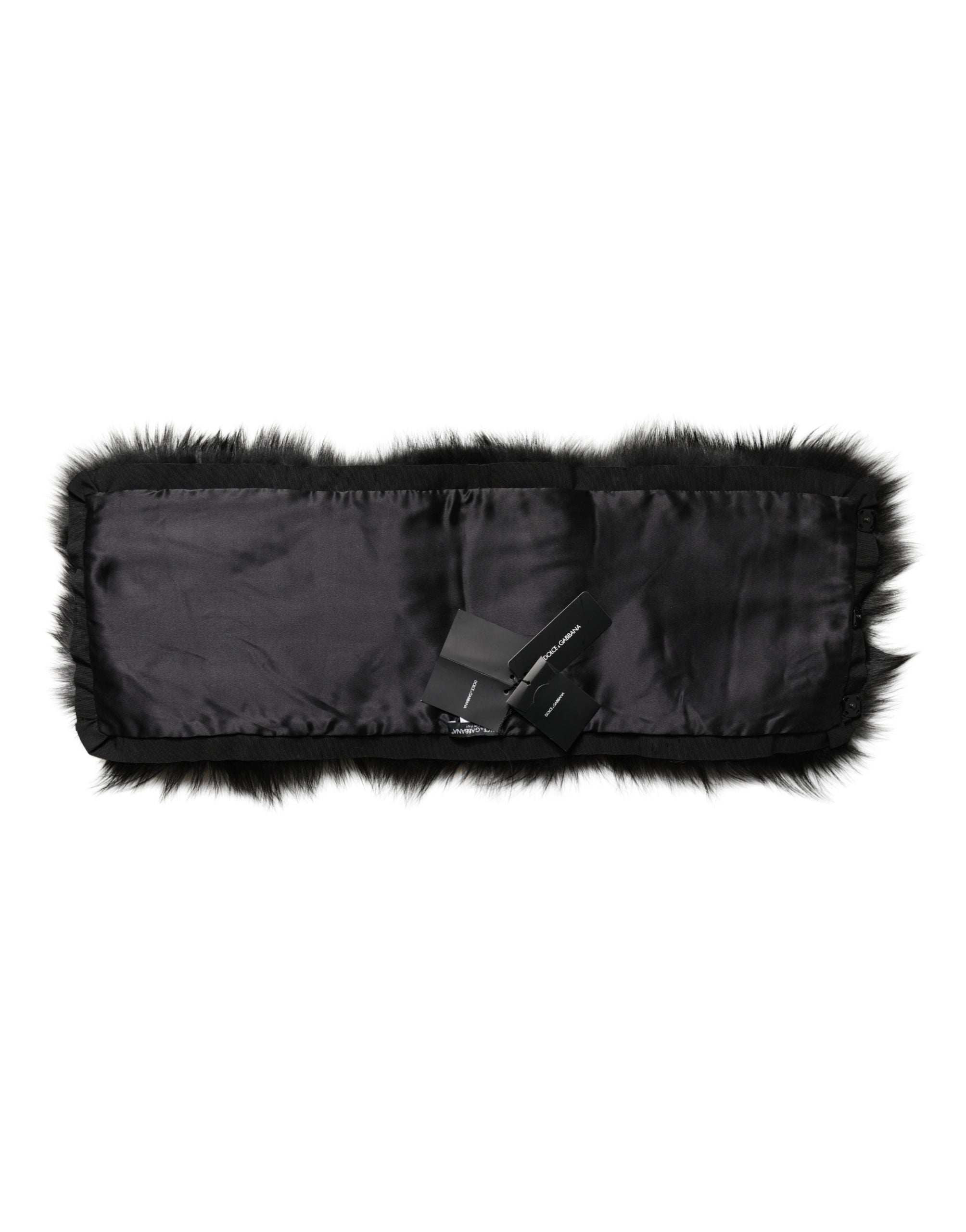 Fular-chal de hombro de piel negro de Dolce & Gabbana