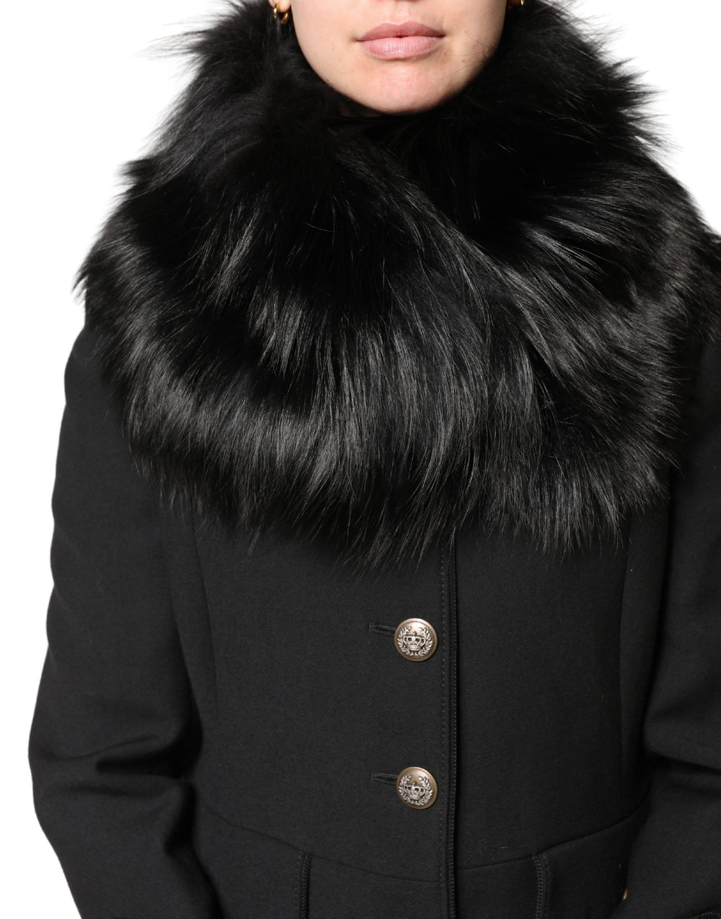 Fular-chal de hombro de piel negro de Dolce & Gabbana
