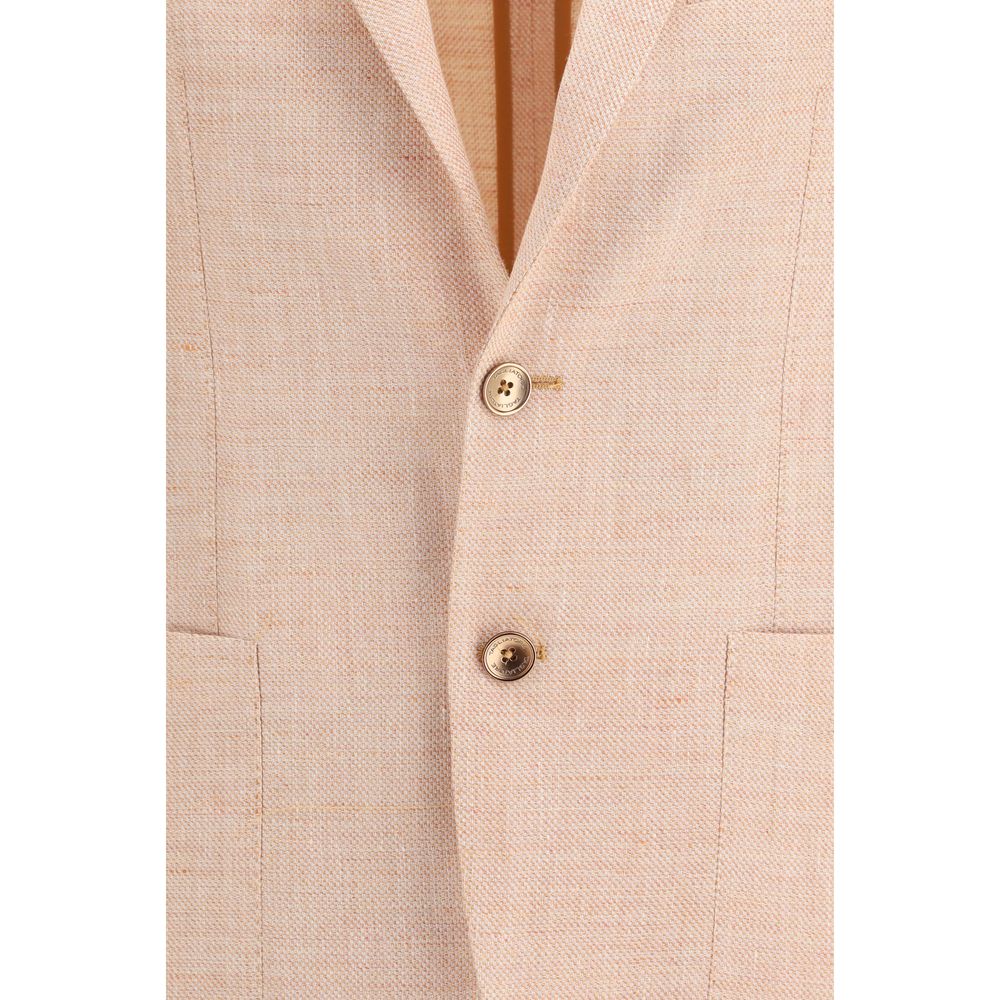 Tagliatore Orange Fleece Wool Blazer