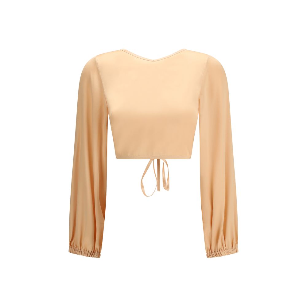 Blusa de seda naranja Kristina Ti