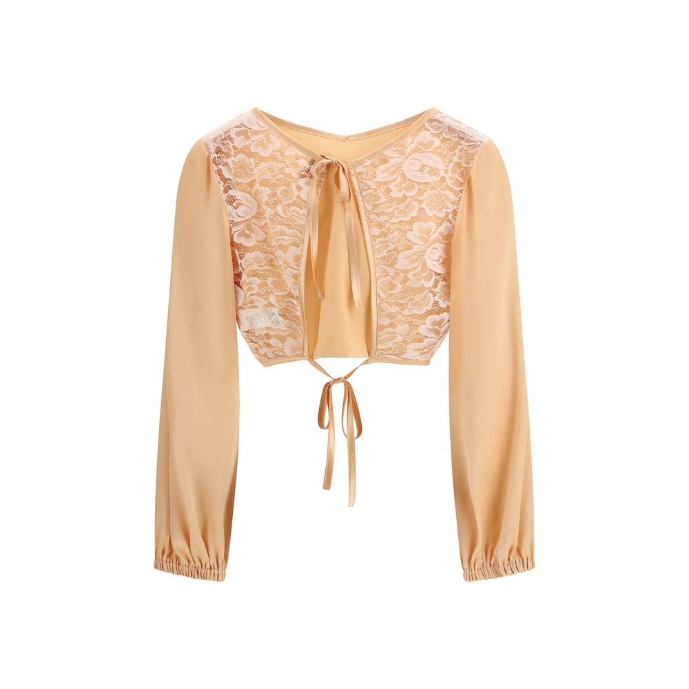 Blusa de seda naranja Kristina Ti