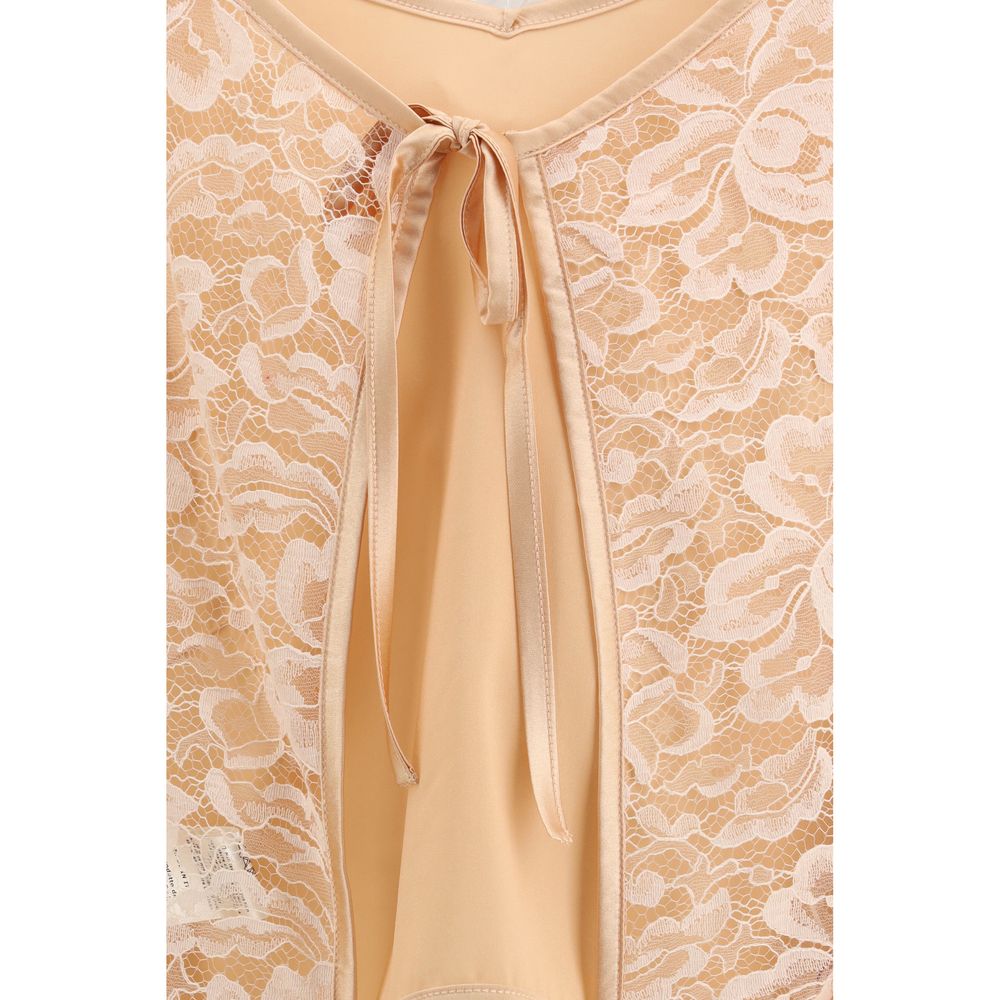 Blusa de seda naranja Kristina Ti