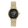 Reloj de vestir Versace de acero inoxidable dorado