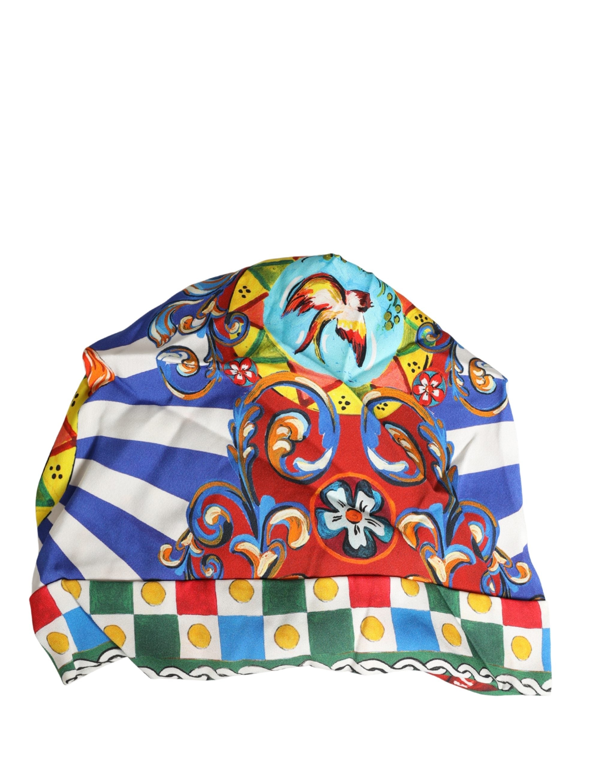 Dolce & Gabbana Multicolor Carretto Motif Turban Headwear Hat
