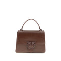 PINKO Brown Calf Leather Bos Taurus Shoulder Bag