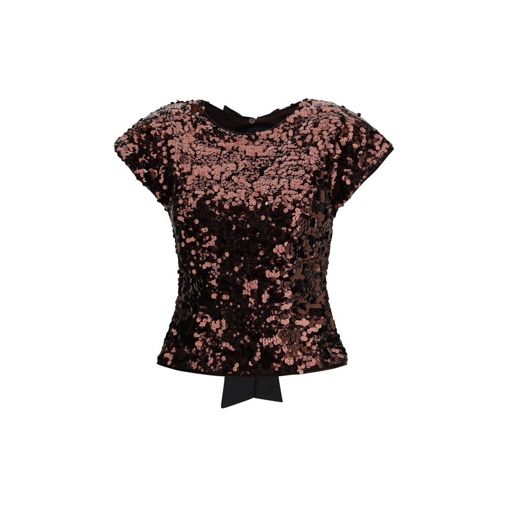 Ganni Brown Polyester Shirt