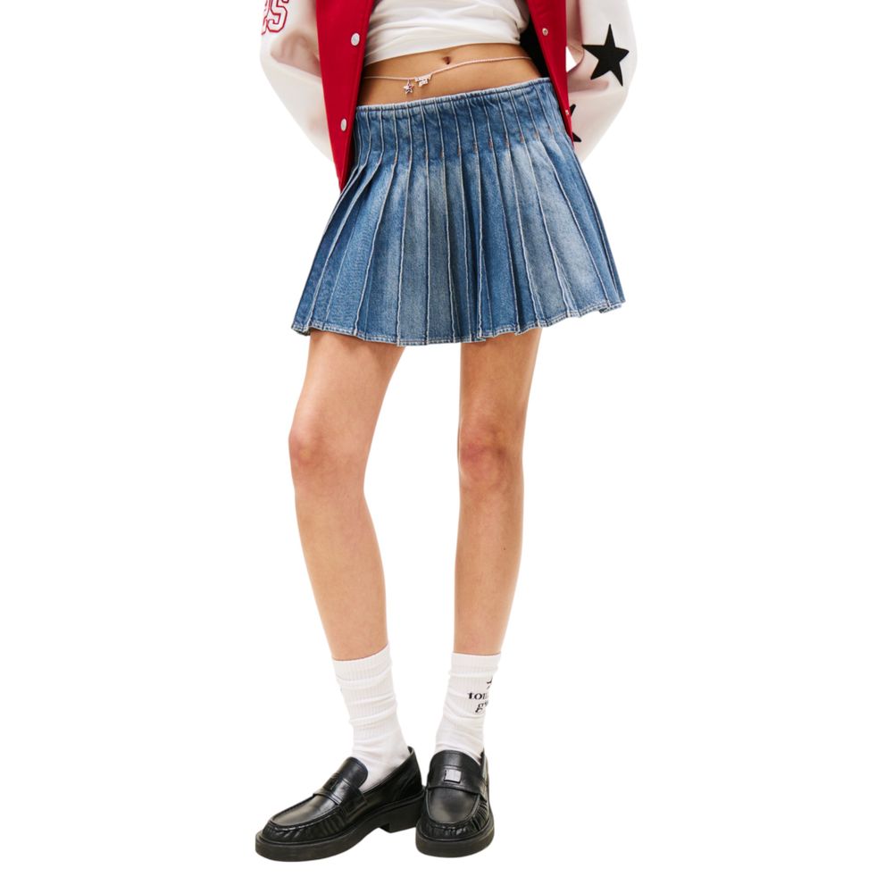 Minifalda de algodón reciclado azul Tommy Hilfiger Jeans