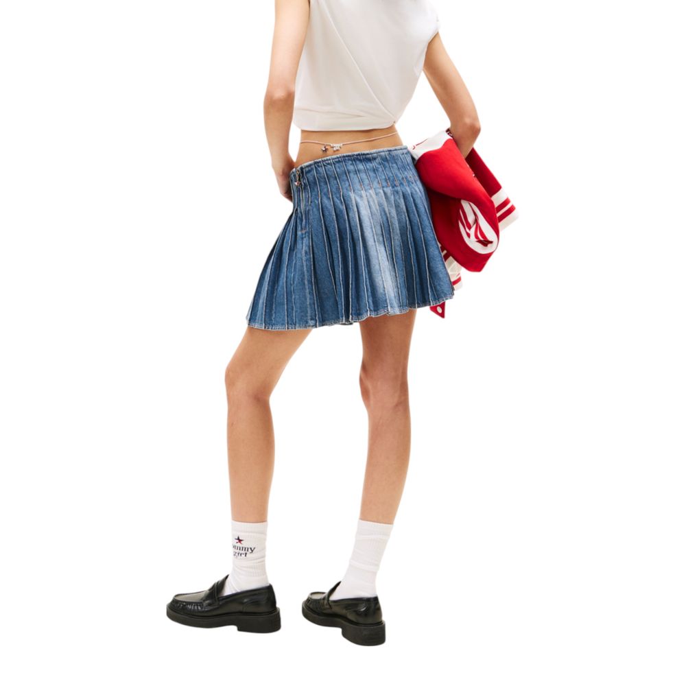 Minifalda de algodón reciclado azul Tommy Hilfiger Jeans