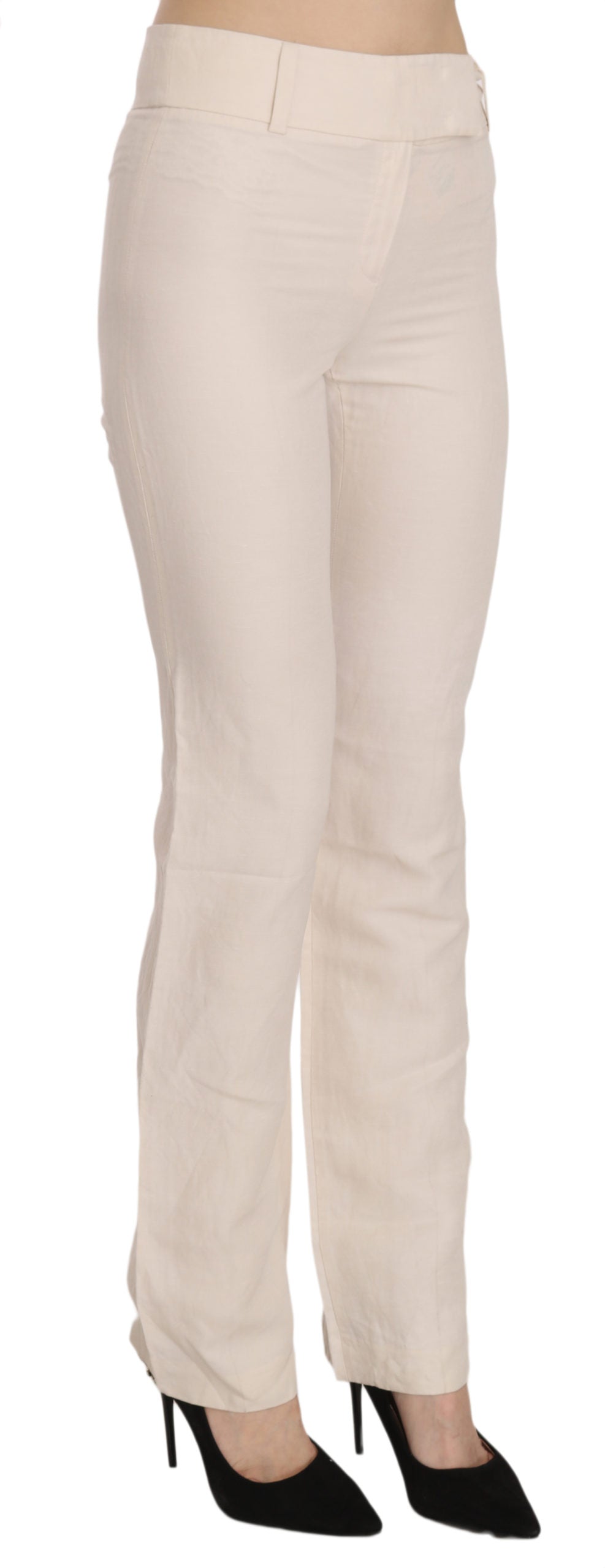 Pantalones acampanados de tiro alto blancos LAUREL