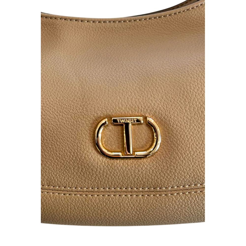 Twinset Beige PU Women Shoulder Bag