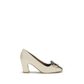 Ferragamo Beige Calf Leather Bos Taurus High Heel Pumps