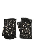 Guantes cortos Dolce & Gabbana con perlas negras