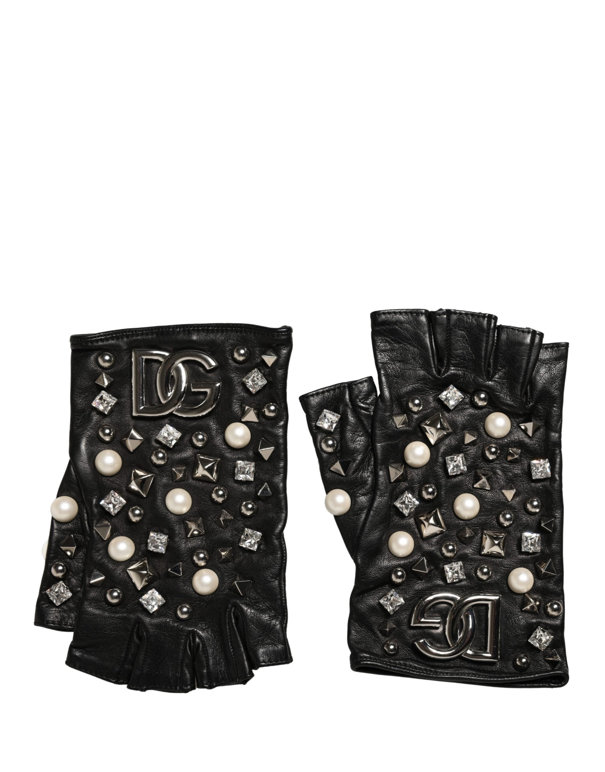 Guantes cortos Dolce & Gabbana con perlas negras