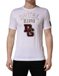 Dolce & Gabbana White DG King Royal Crew Neck Cotton  T-shirt