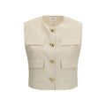P.A.R.O.S.H. Chaleco sin mangas de lana beige