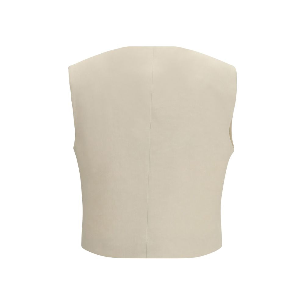 P.A.R.O.S.H. Chaleco sin mangas de lana beige