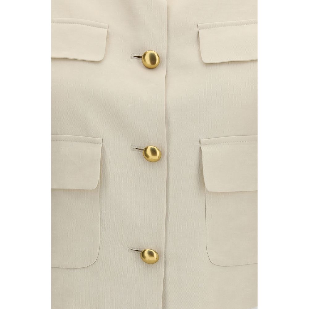 P.A.R.O.S.H. Chaleco sin mangas de lana beige