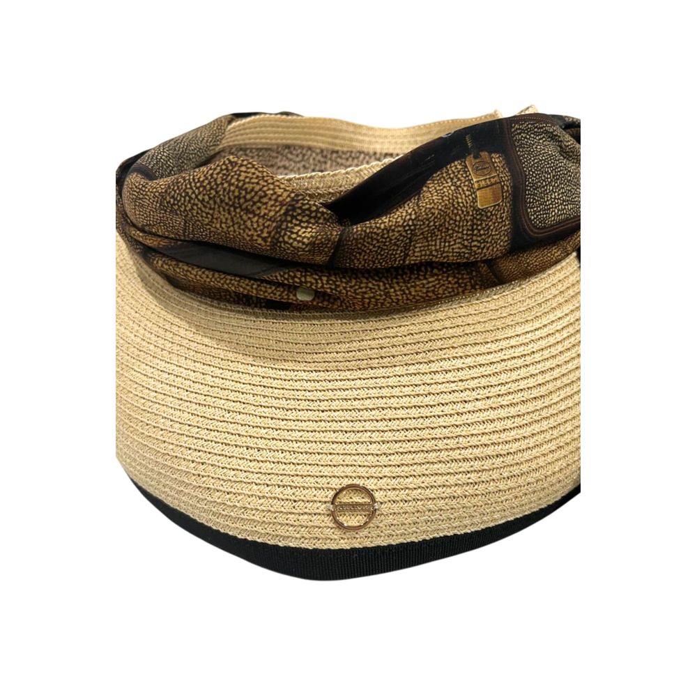 Borbonese Beige Papier Women Hat With Scarf