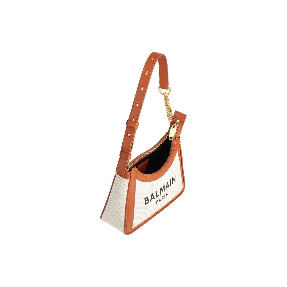 Balmain Brown Cotton Shoulder Bag