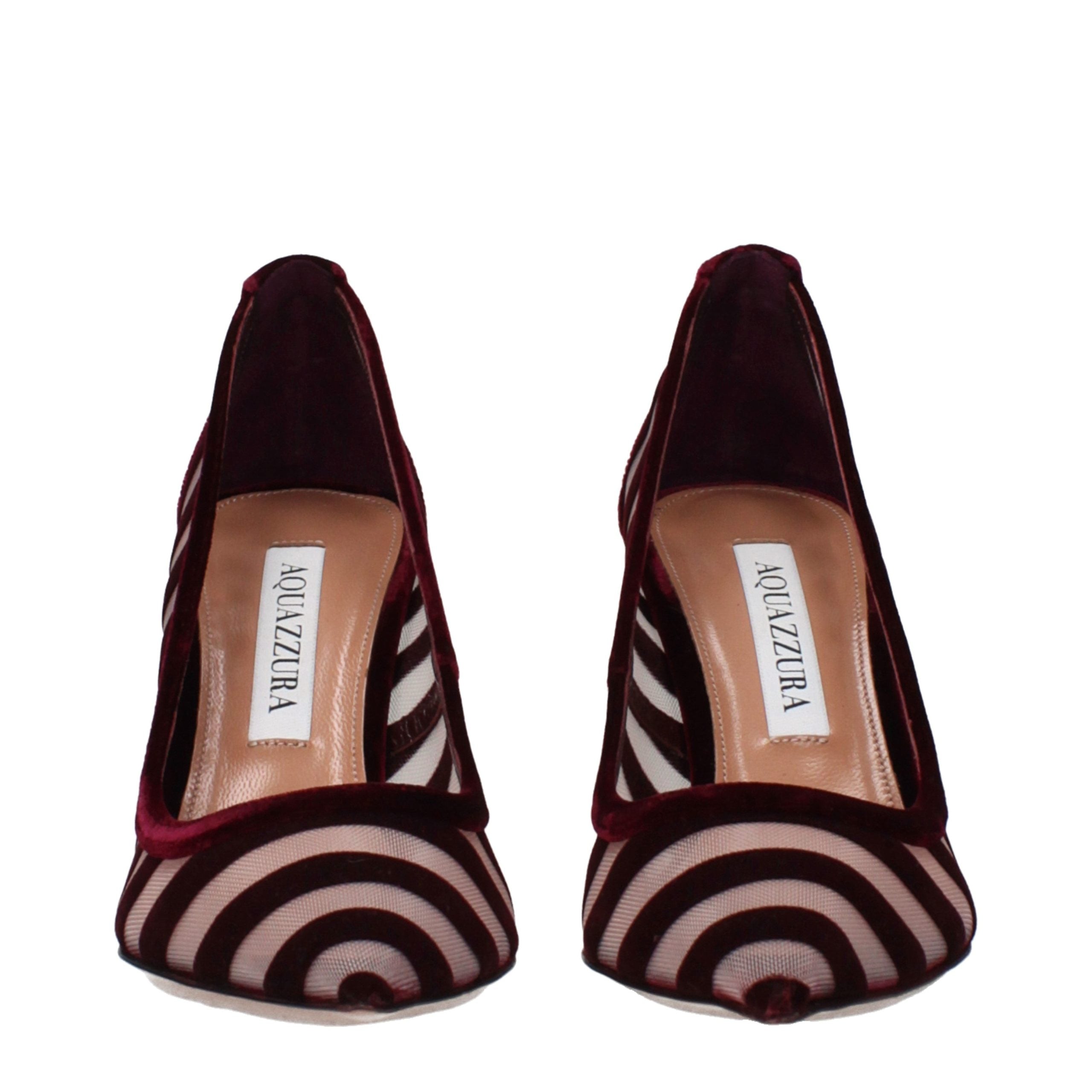 Aquazzura Transparent Velvet Mid Heel Pumps