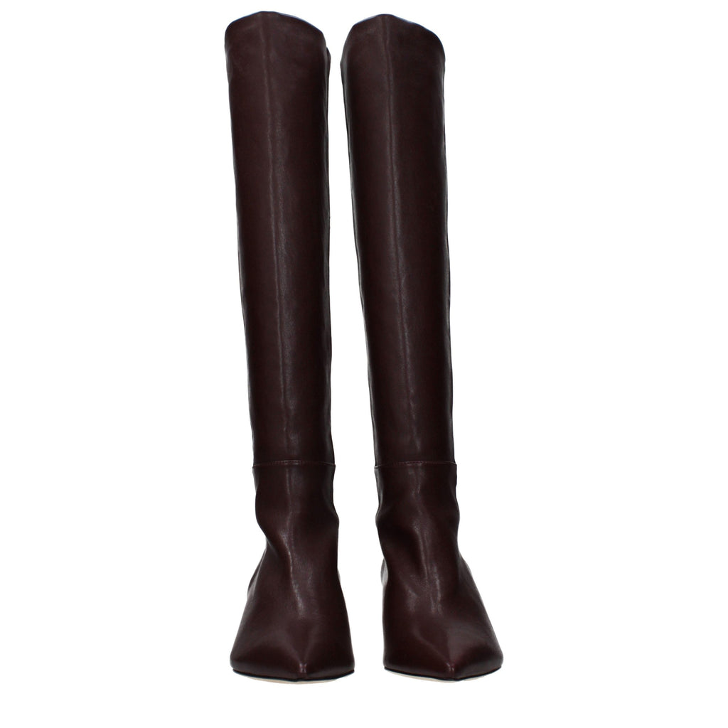 Stuart Weitzman Red Leather High Heel Boots