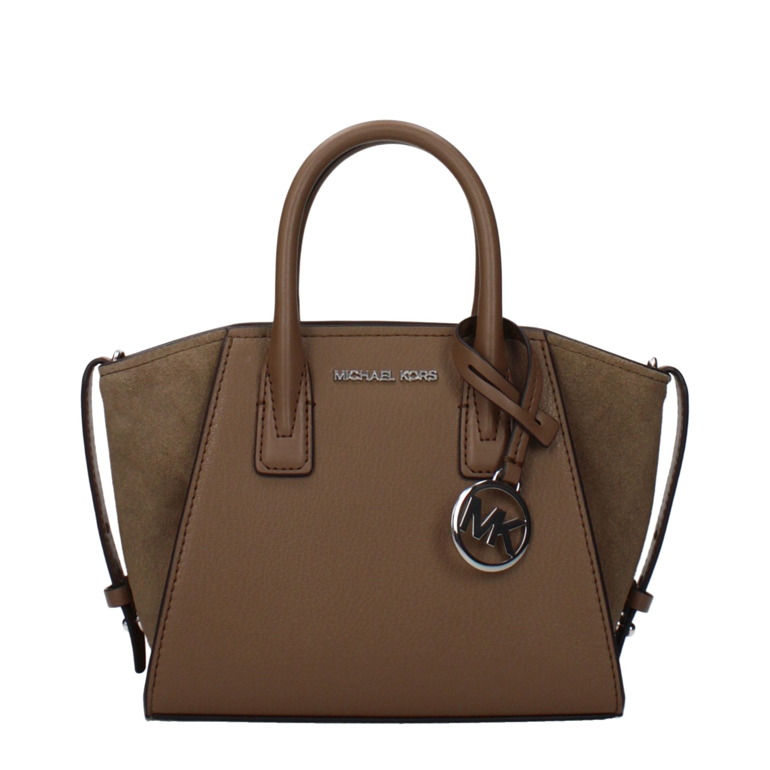 Bolso de mano de cuero marrón Michael Kors