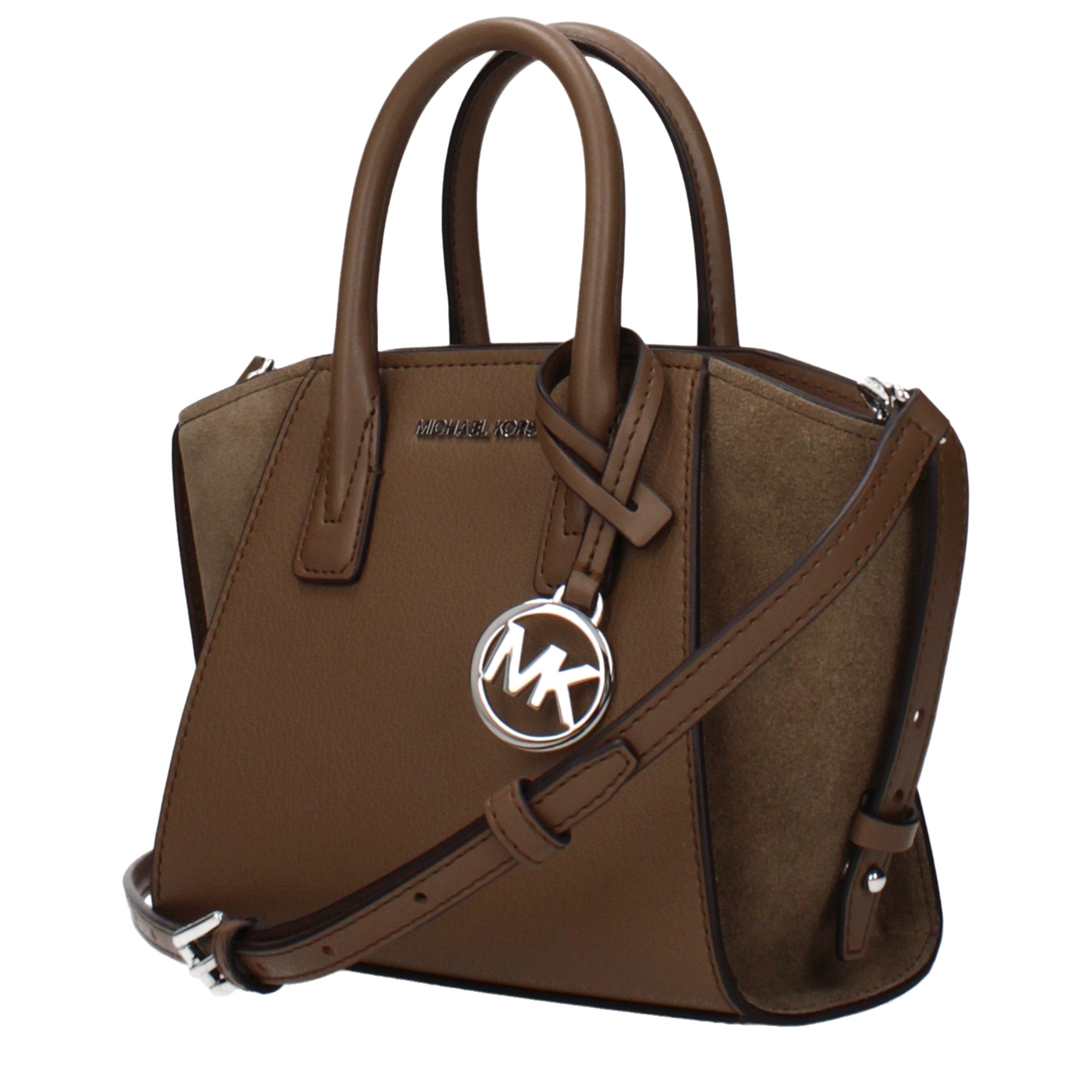 Bolso de mano de cuero marrón Michael Kors