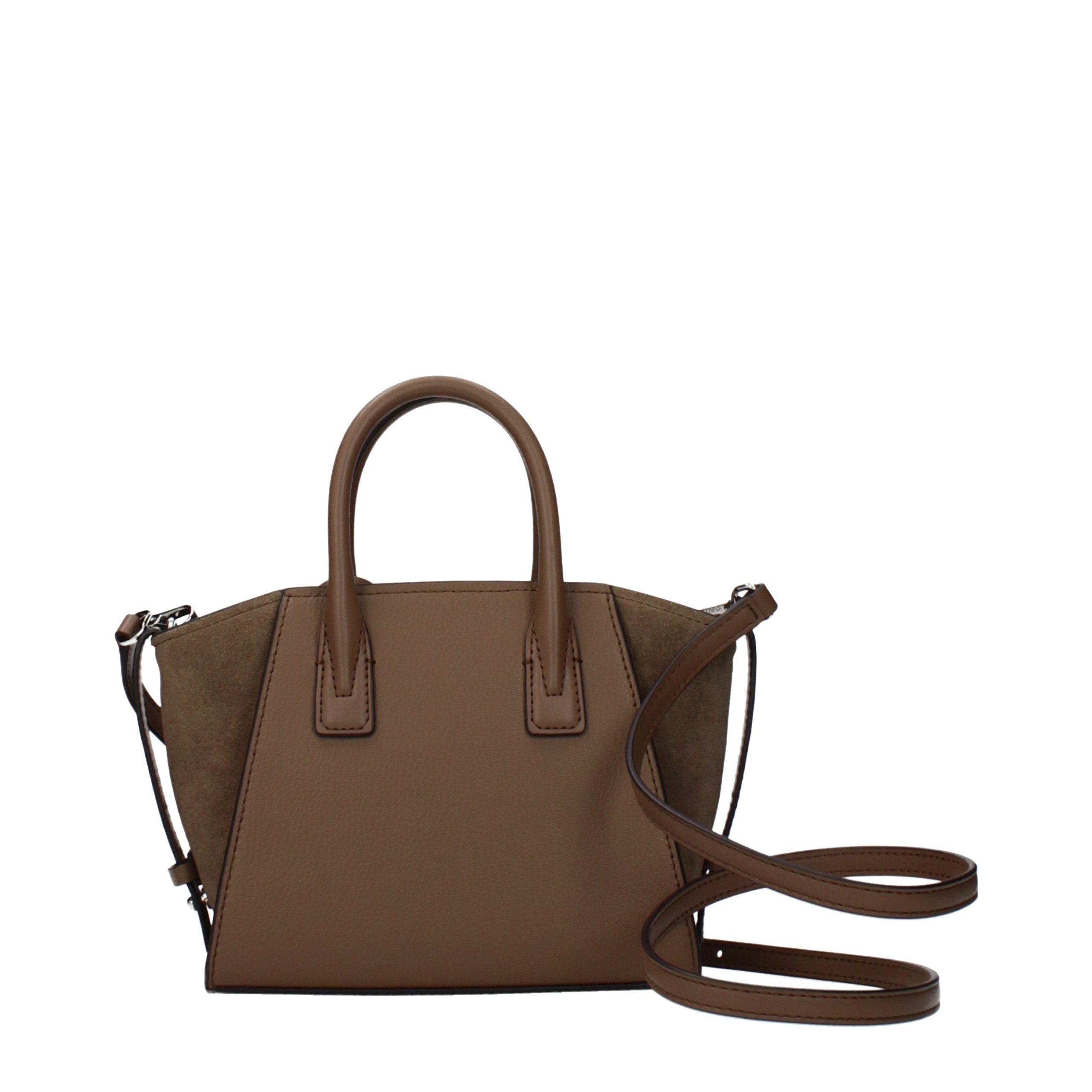 Bolso de mano de cuero marrón Michael Kors
